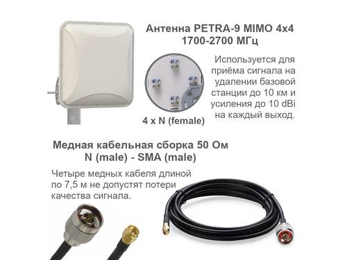 Приобрести Комплект для беспроводного интернета с MIMO 4х4 в диапазоне частот 1700-2700 МГц