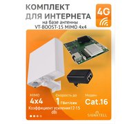Комплект для интернета с агрегацией частот Cat 16 на базе антенны VT-BOOST-15 MIMO 4x4 и Встраиваемый роутер VT-STREET-M.2 с БП 24 В